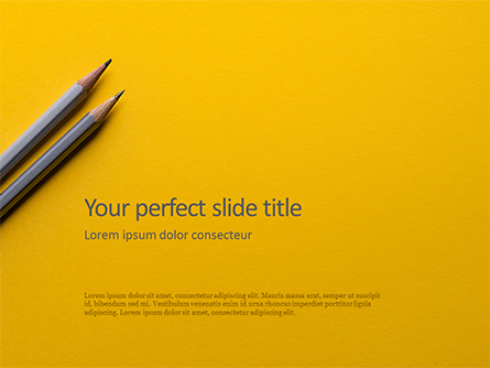 Two Gray Pencils on Yellow Paper Presentation Presentation Template, Master Slide