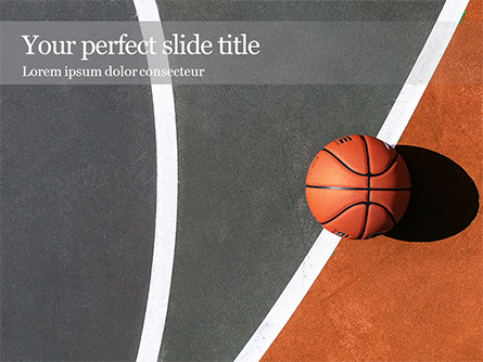 Top View of Streetball Court with Basketball Ball Presentation Presentation Template, Master Slide