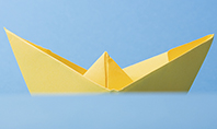 Yellow Color Origami Paper Ship Presentation Presentation Template