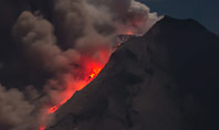 Volcano Eruption during Nighttime Presentation Presentation Template