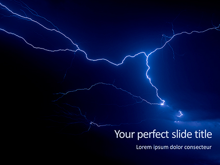 Dark Stormy Sky with Lightnings Presentation Presentation Template, Master Slide