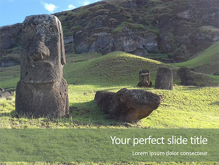 Moai Standing in Easter Island Presentation Presentation Template, Master Slide