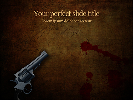 Handgun on Floor with Blood Splatters Presentation Presentation Template, Master Slide