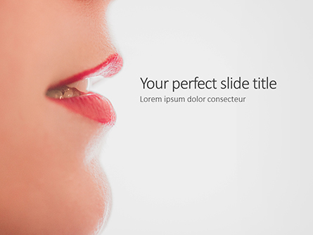 Red Lips Closeup Presentation Presentation Template, Master Slide