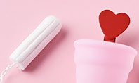 Sanitary Pad Menstrual Cup Tampon and Red Heart Presentation Presentation Template