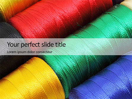 Sewing Threads Multicolored Closeup Presentation Presentation Template, Master Slide