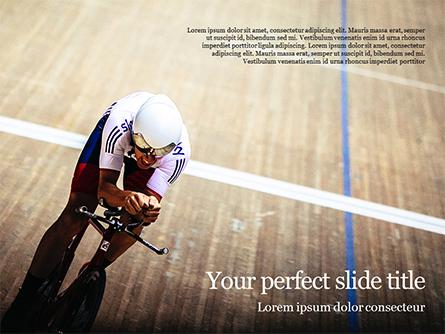 Racing Cyclist on a Cycle Track Presentation Presentation Template, Master Slide