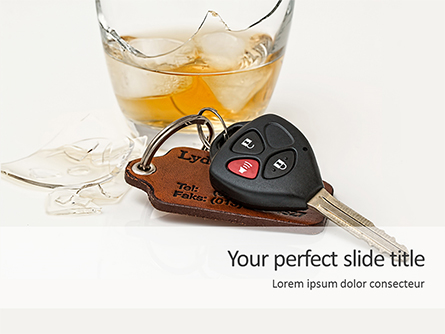 Alcoholic Drink and Car Keys on Table Presentation Presentation Template, Master Slide