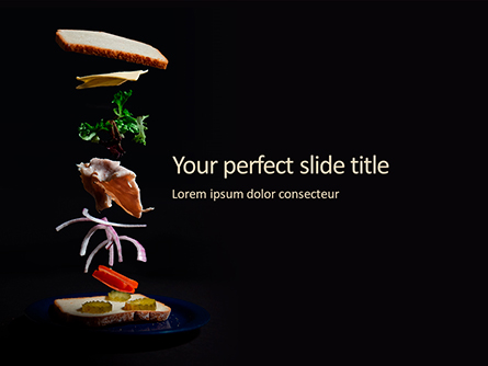 Flying in Motion Ingredients  for Tasty Sandwich Presentation Presentation Template, Master Slide