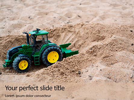 Toy Tractor in Sand Presentation Presentation Template, Master Slide