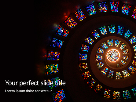 Spiral Stained Glass Window Presentation Presentation Template, Master Slide