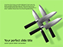 Four Levitating Knives Against Green Background Presentation slide 1