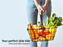 Woman Holding Shopping Basket Full of Fruits and Vegetables Presentation slide 1