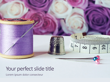 Flowers and Sewing Tools Presentation Presentation Template, Master Slide