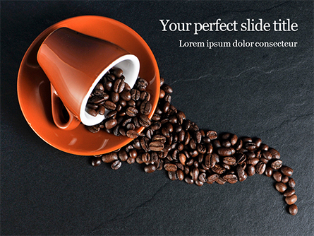 Coffee Beans Spilled From a Cup Presentation Presentation Template, Master Slide