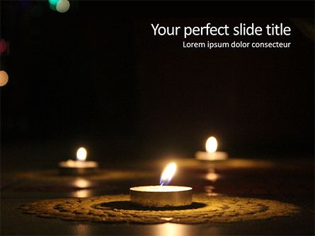 Candles Lit on Occasion of Diwali Festival Presentation Presentation Template, Master Slide