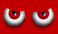 Cartoon Evil Red Eyes on Red Background Presentation Presentation Template