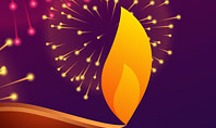 Traditional Diya Against Diwali Fireworks Background Presentation Presentation Template