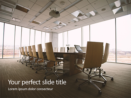 An Empty Meeting Room and Conference Table Presentation Presentation Template, Master Slide