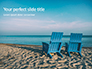 Two Blue Adirondack Chairs on the Beach Presentation slide 1