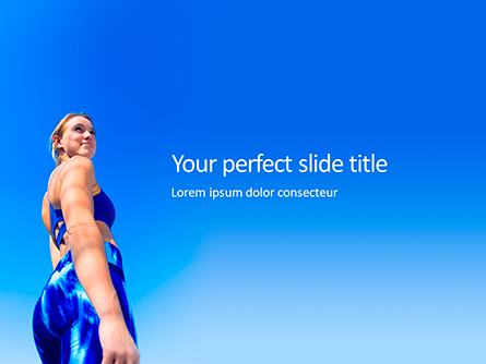 Low Angle View of Fit Woman Presentation Presentation Template, Master Slide