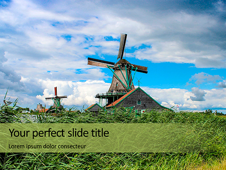 Traditional Dutch Old Wooden Windmills Presentation Presentation Template, Master Slide