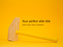 Wooden Mallet Hammer on Yellow Background Presentation slide 1