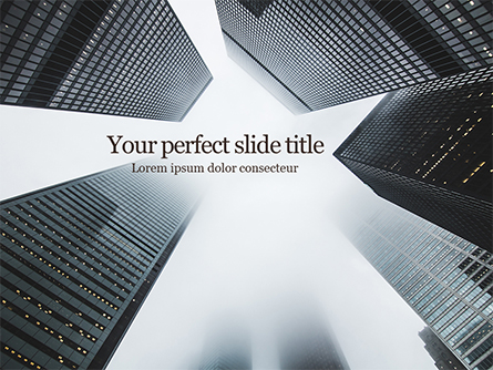 Low Angle View of Skyscrapers Presentation Presentation Template, Master Slide