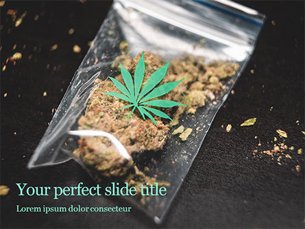 Cannabis on Plastic Bag Presentation Presentation Template, Master Slide