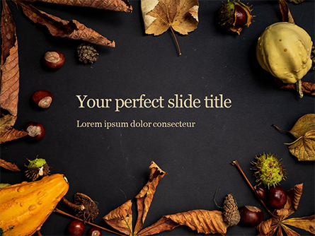 Dried Leaves and Yellow Fruits Presentation Presentation Template, Master Slide