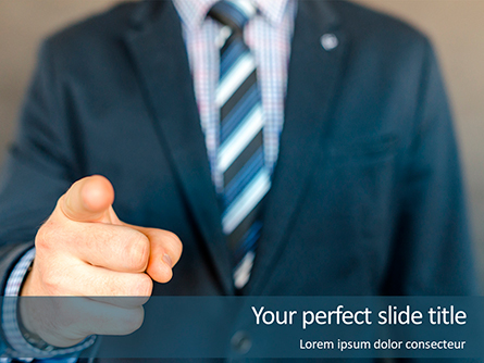 Businessman Points His Finger at You Presentation Presentation Template, Master Slide