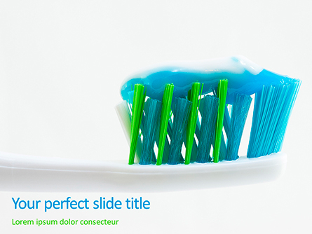 Toothbrush with Toothpaste Presentation Presentation Template, Master Slide