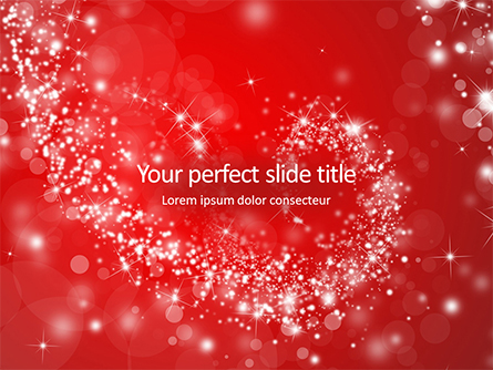 Silver Shine Stars Lights Swirl on Red Background Presentation Presentation Template, Master Slide