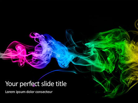 Beautiful Colorful Smoke on Black Background Presentation Presentation Template, Master Slide