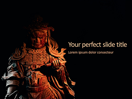 Samurai Sculpture Presentation Presentation Template, Master Slide