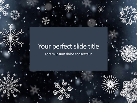Snowflakes on Dark Background Presentation Presentation Template, Master Slide