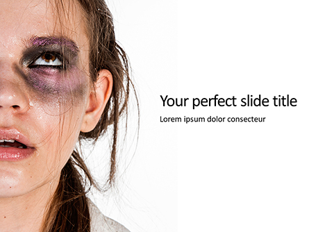 Woman With Black and Purple Eyeshadow Presentation Presentation Template, Master Slide