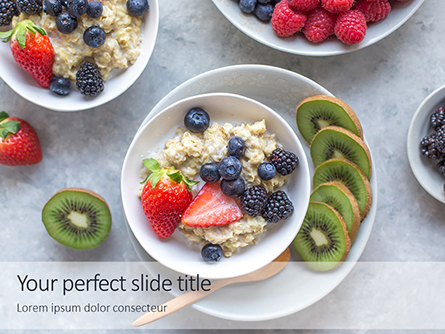 Homemade Oatmeal with Berries Presentation Presentation Template, Master Slide