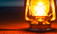 Lighted Kerosene Lantern on Ground Presentation Presentation Template