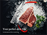 Raw Fresh Beef T-bone Steak and Seasoning on Ice Presentation slide 1