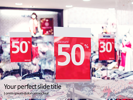 Store Discount Signs Presentation Presentation Template, Master Slide