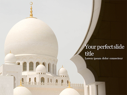 Abu Dhabi Sheikh Zayed White Mosque Presentation Presentation Template, Master Slide