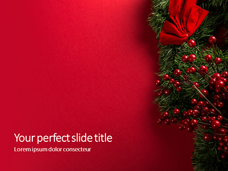 Christmas and New Year Red Background Presentation Presentation Template, Master Slide