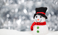 Snowman Against Blurred Festive Bokeh Background Presentation Presentation Template