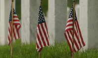 Arlington National Cemetery with Flag Next to Each Headstone During Memorial Day Presentation Presentation Template