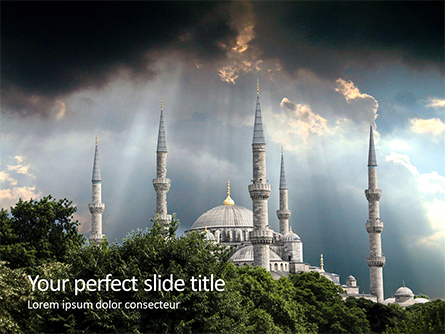 Suleymaniye Mosque under Dramatic Sky Presentation Presentation Template, Master Slide