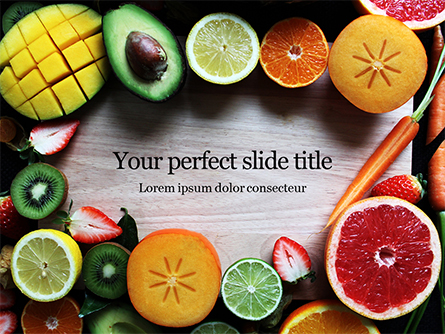 Slices of Fruits and Vegetables Presentation Presentation Template, Master Slide