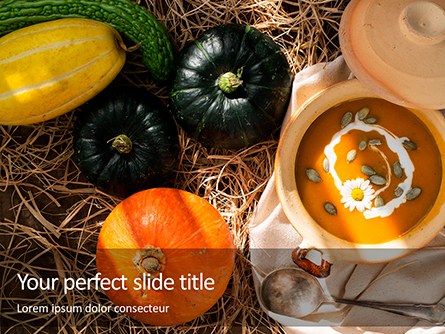 Vegetarian Autumn Pumpkin Cream Soup Presentation Presentation Template, Master Slide