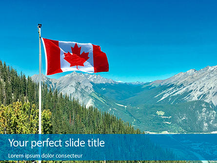 National Flag of Canada Flying on the Top of Sulphur Mountain Presentation Presentation Template, Master Slide
