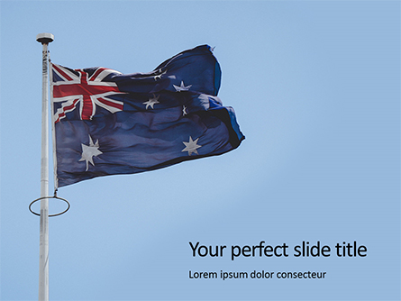 Australian Flag Waving on the Wind Presentation Presentation Template, Master Slide